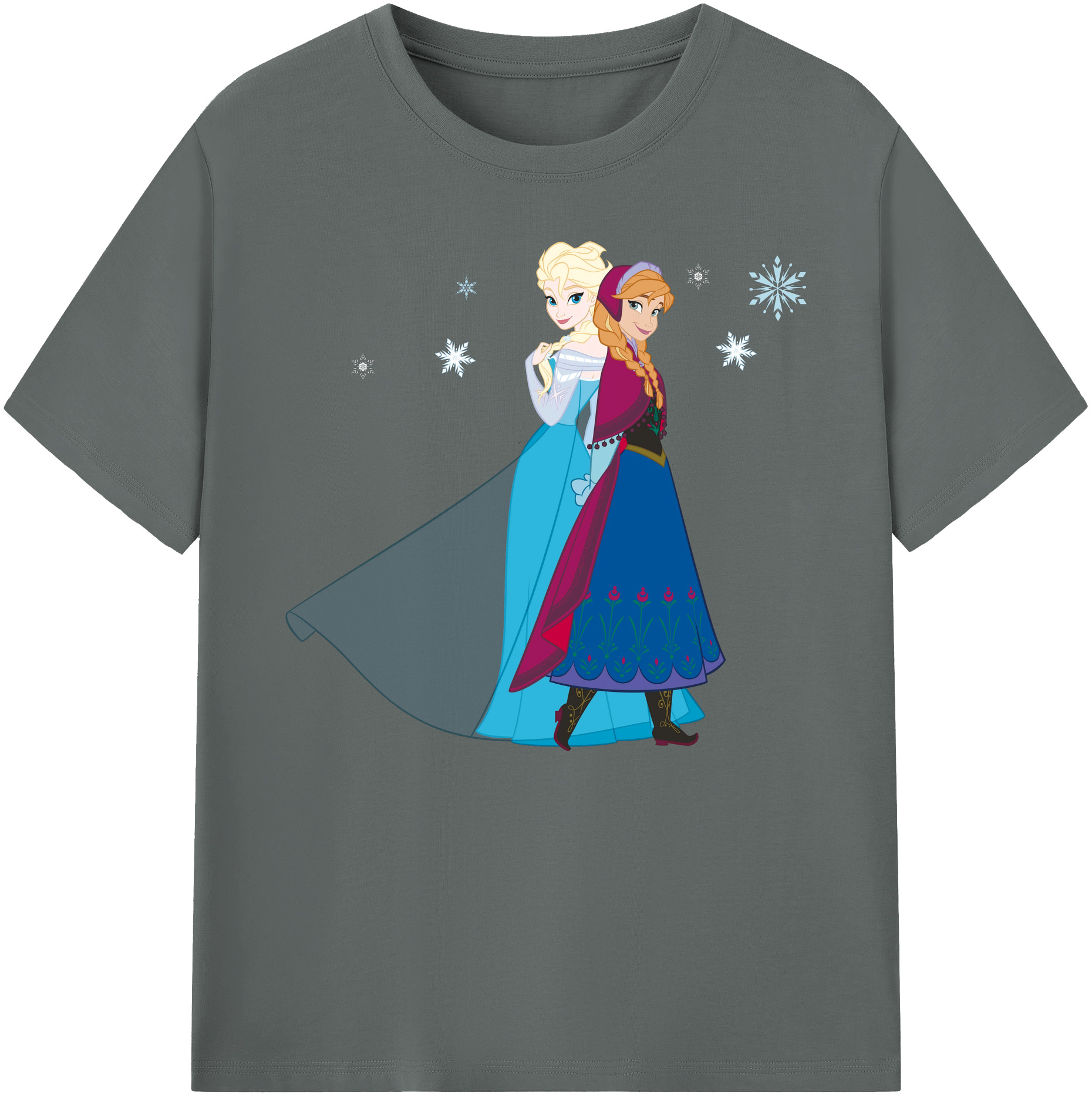 （画像用） アナと雪の女王 アンナ エルサ Frozen Anna Elsa 綿100％ メンズ半袖Tシャツ｜肌触りやわらか＆通気性